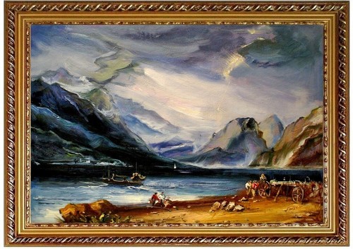 ölbild thunersee bergsee - thunersee,,