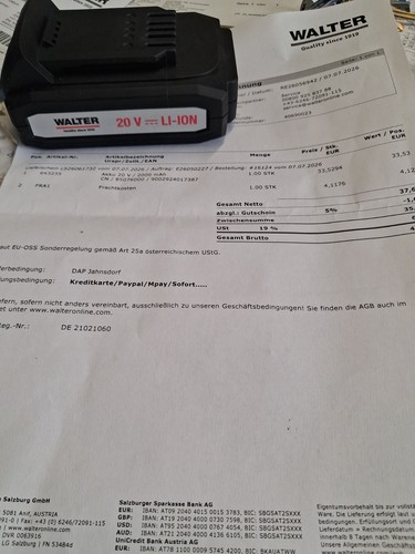 Walther akku 20v - walther, 2000ma