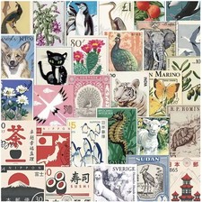 50 Retro Briefmarken Sticker