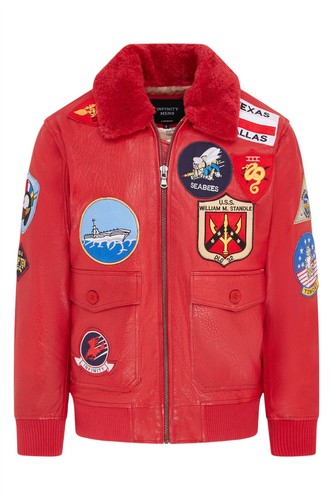 Herren topgun rote lederjacke - herren,