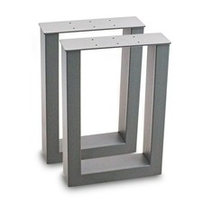 Bituxx Tischbeine Tischkufen Tischgestell Stahl Viereckig 40x43cm Grau B-Ware