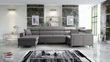 Komfortable Wohnlandschaft U Form XXL Sofa SID V MINI Bettfunktion Couchgarnitur