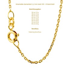 Edle feine dünne filigrane Goldkette massiv 333-8 Karat Gold Halskette