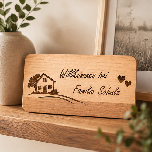 Holzschild willkommen bei - holzschild,