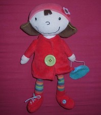 Ebulobo Puppe Stoffpuppe ca 36 cm rot blaue Handtasche