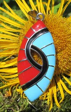 Indianerschmuck blau rot - kx,