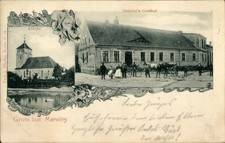 Ak Marwitz Velten in der Mark, Kirche, Peschel's-Gasthof - 11049278