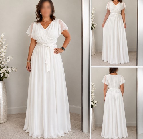 Elegantes weißes maxikleid - elegantes,