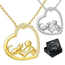 Kette Damen Katze Herz 925