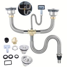 Küche Doppelspüle Fallrohr