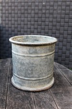 Zink Pflanztopf rund H16cm Blumentopf Pflanzkübel Gartendeko Nostalgie Shabby