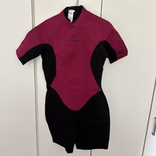 Tribord Neopren Anzug Shorty, Damen, Schwarz Pink, Größe XL, Ungetragen