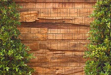 Holz & Lorbeer - Bedruckter Zaun Sichtschutz