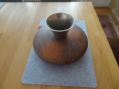 Metallvase 30 cm breit - 30,