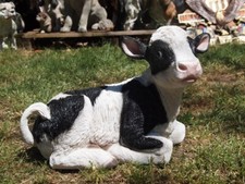 Kuh Deko Figur 33cm Kalb wetterfest Kälbchen lebensecht Gartenfigur Neuheit