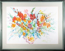 Neil Drury - 1970 Aquarell, Blumen