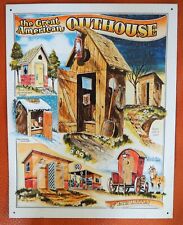 Metallschild Blechschild WC Toiletten Outhouse für Bad Camping 40,5 x 31,5cm