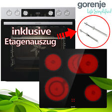 Gorenje Herdset Backofen Kochfeld Einbau Glaskeramik Edelstahl Herd Grill Ceran