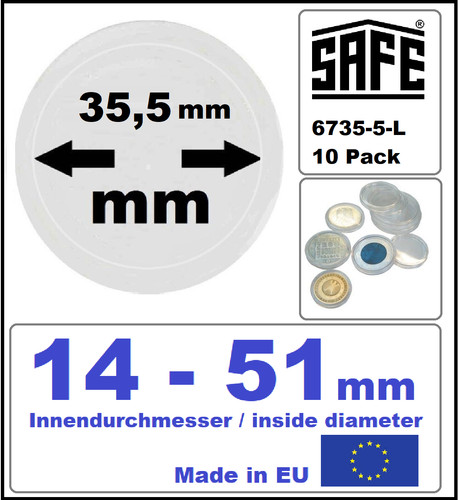 10-Münzkapseln-35,5-mm-Münze