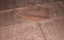 Alte Damast Tischdecke