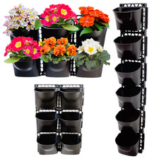 Vertikaler Blumentopf, Pflanzenwachstumstaschen, Pflanzwand 6-Taschen + Rahmen