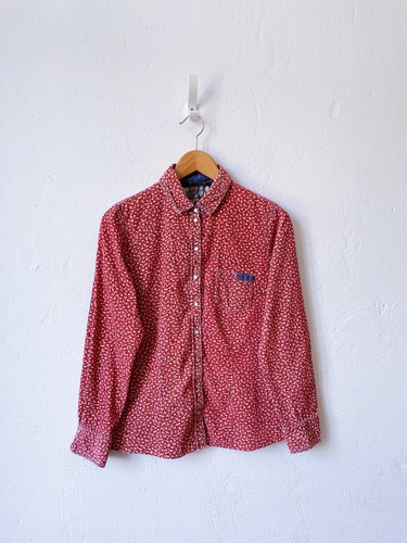 Vintage kordbluse blumen m - vintage,