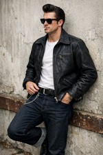 Herren Lederjacke schwarz