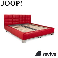 Joop Leder Chrom Bett Rot