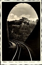 Ak Dresden Weißer Hirsch, Blick durch den Tunnel der Standseilbahn... - 4906407