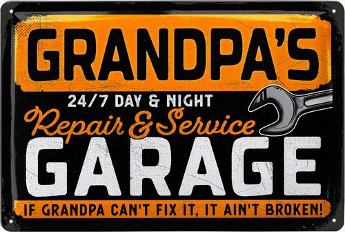 Retro blechschild opas service - retro,