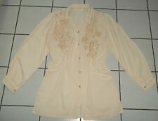 Bluse Gr. 42 44 PERLEN  Stickerei Creme GOLD Romantik Viktorianisch ungetragen