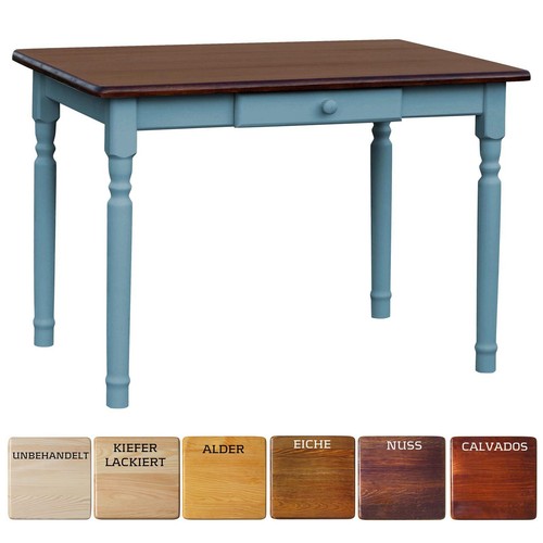 Blau esstisch mit schublade - blau,