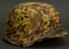 Helmbezug und Stahlhelm Eichentarn Eichenlaubtarn aus original Tarnstoff  WH WW2