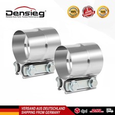 Densieg 2x Universal Edelstahl Auspuff Rohrverbinder 2,5" (63mm)/3" (76mm)/3,5"