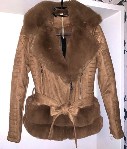Braune wildleder optik jacke - braune,