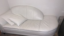 Sofa Leder weiß gebraucht mit 2 Lederkissen
