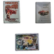 Mercedes Benz Miniatur Blechschild Nostalgie 3 Stück