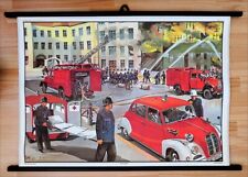 original Plakat Poster Feuerwehr Autos Einsatzfahrzeuge Rettungsdienst von 1965
