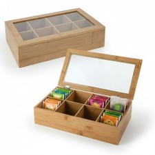 Teebox aus Holz 8 Fächer Aufbewahrungsbox Box Teekiste Teekasten Schmuckkiste