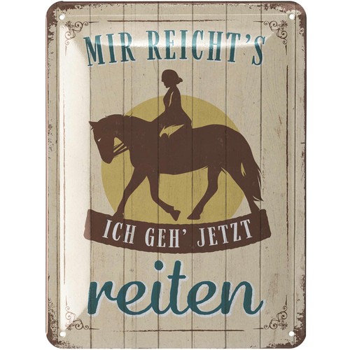 Retro blechschild pferde - blechschild,