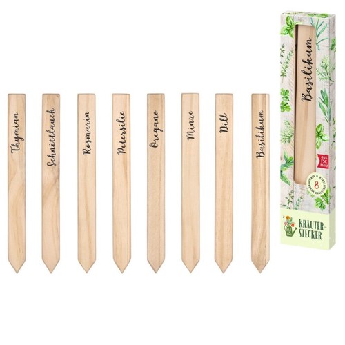 Kräuterstecker holz 8er - kräuterstecker, holz/