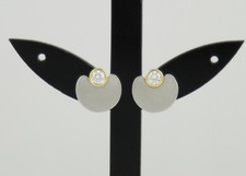 Paar 950er Platin 750er Gold Ohrringe Pusetten Ohrstecker Brillanten + Zert.Etui