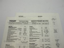 Fendt Geräteträger F 380 GTA Technische Daten Anzugswerte Datenblatt 1996