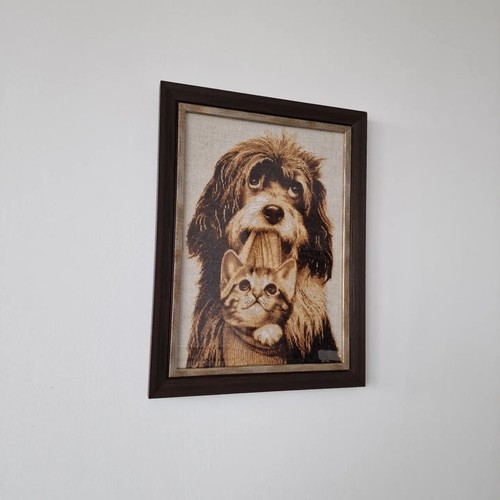 Handgesticktes bild hund und - hund,