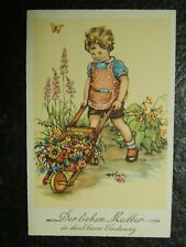 Alte AK , Kind mit Schubkarre