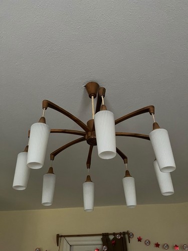 Teak holz deckenlampe leuchter - teak,