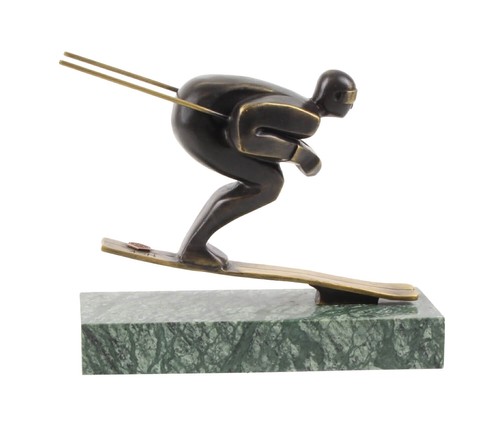 Bronzeskulptur skifahrer - bronzeskulptur,