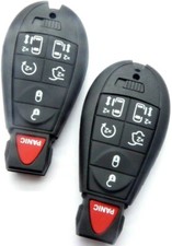 2x Auto Fernbedienung Funkschlüssel Leergehäuse 6Tasten+Panic für Chrysler Dodge