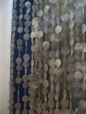 Vintage Capiz Muschelvorhang 14 Hänger mit je 26 Muschelplättchen Ø 6,7 cm
