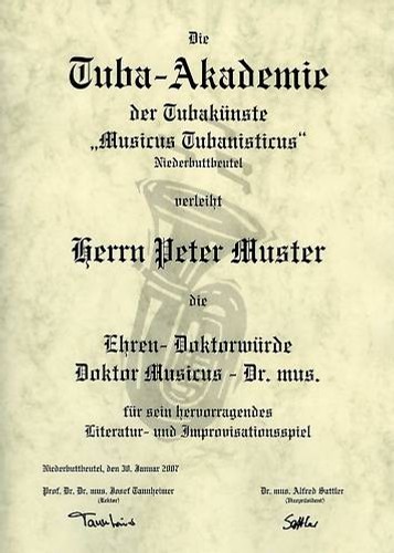 Ehren doktorwürde tuba - doktorwürde,
